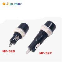 5PCS Fuse Holder Rotating Nut Installation MF-527 MF-528 5 x 20 Black Flat Tube Type Crosshead Screw Cap Fuse Holder 10A 250V