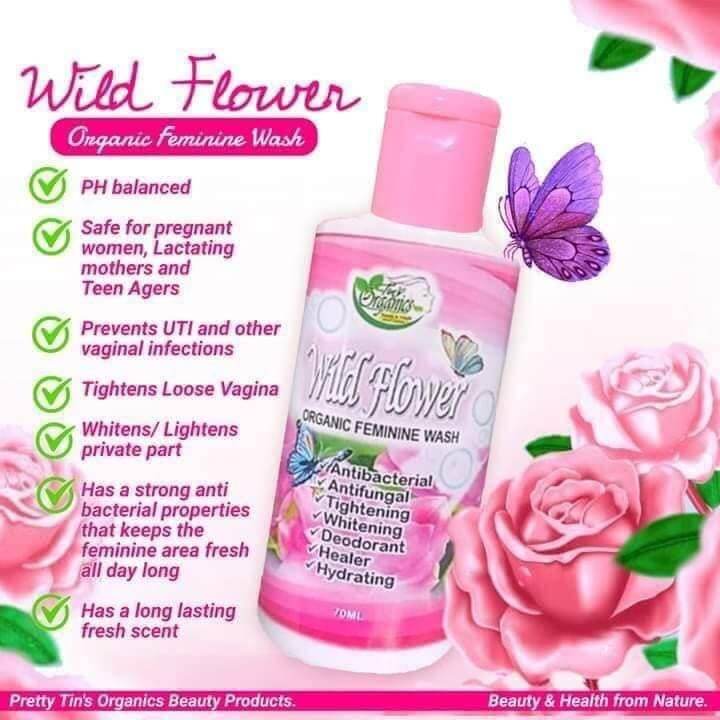 Wild flower Organic Feminine wash Antibacterial Antifungal Tightening
