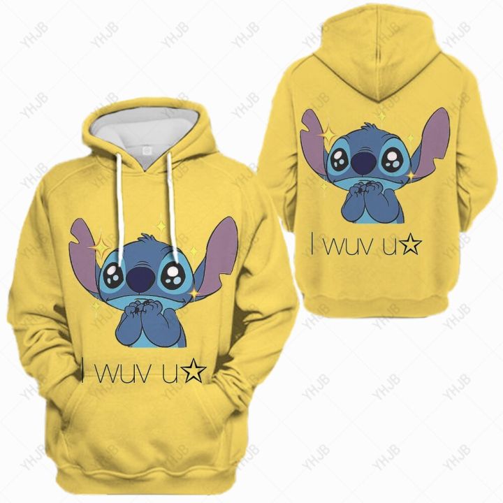 lilo-amp-stitch-เสื้อกันหนาวผู้หญิงเกาหลีขนาดใหญ่-hoodie-อะนิเมะ-kawaii-harajuku-คู่กับกระเป๋า-hooded-gothic-coat