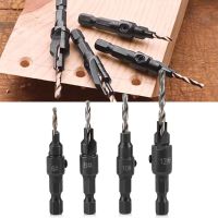 5pcs Woodworking Hex Shank 2 Flute Tct Carbide Carpentry Drill Bits Countersink Drill Bit Set For WoodScrew Hole Opening Bits