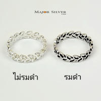 Olive ring / Silver925 : แหวนใบมะกอก โปร่งรอบวง รมดำ แฟชั่น สไตล์วินเทจ แหวนเงินแท้100