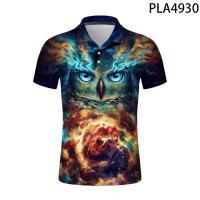 Summer 3D Printed Polo Shirt Men Cool Owl Animal Series Streetwear Fashion Polo Homme Harajuku Short Sleeve Casual Hombre Ropa