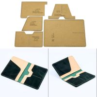 DIY leather craft tools kraft paper template passport holder dual card storage bag sewing handmade drawings 11cm * 15cm