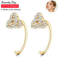 Serenity วัน0.18Cttw จริง D สี1มิลลิเมตรเต็ม Moissanite ต่างหูสำหรับผู้หญิง S925เงินสเตอร์ลิงสตั๊ดหูเครื่องประดับ Fine ขายส่ง