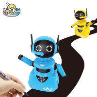 Creative Original Inductive Electric Robot Car Line Follower Magic Pen Toy ติดตามสายใดก็ได้ที่คุณวาด Xmas ของขวัญของเล่นเพื่อการศึกษา