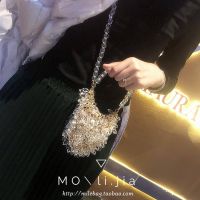 20 New Rhinestone Bucket Bags Dinner Palace Style Handmade Beaded Crystal Pearl Bag Water Drop Bag Handbag 【JYUE】