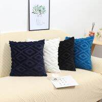 Klein Blue Plush Cushion Cover 45*45 Geometric Rhombus Flocked Pillow Covers Decorative Nordic Ornamental Pillow Case HomeDecor