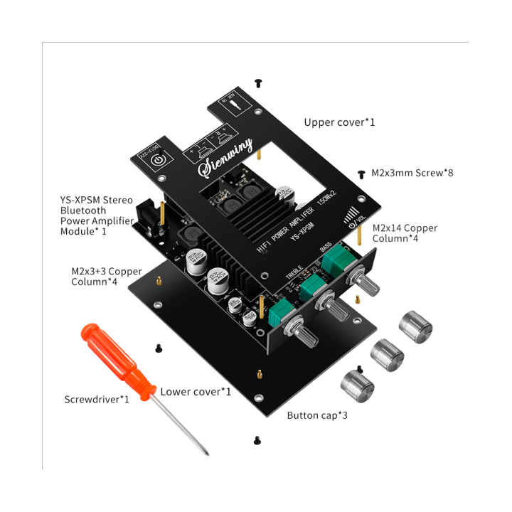 150wx2-tda7498e-audio-amplifier-board-bluetooth-audio-amplifier-board-stereo-treble-bass-bluetooth-audio-power-amplifier-module-dual-channel-heat-sink