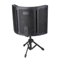 Studio Microphone Isolation Shield with Stand Mic Sound Dampening Foam Reflector for Studio Broadcast Podcasts Recording Vocals Projector Mounts