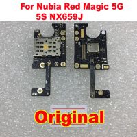 ต้นฉบับ MIC ไมโครโฟนบอร์ดซิมการ์ดที่ใส่ถาดใส่สําหรับ ZTE Nubia Red Magic 5G 5S NX659J Phone Flex Cable