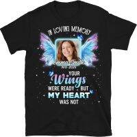 in Loving Memory Family Loss Custom Photo Upload Picture Memorial Gift Tshirt, R.I.P. Shirt, Rest in Peace, Personalized Name Year Shirt, Multicolored