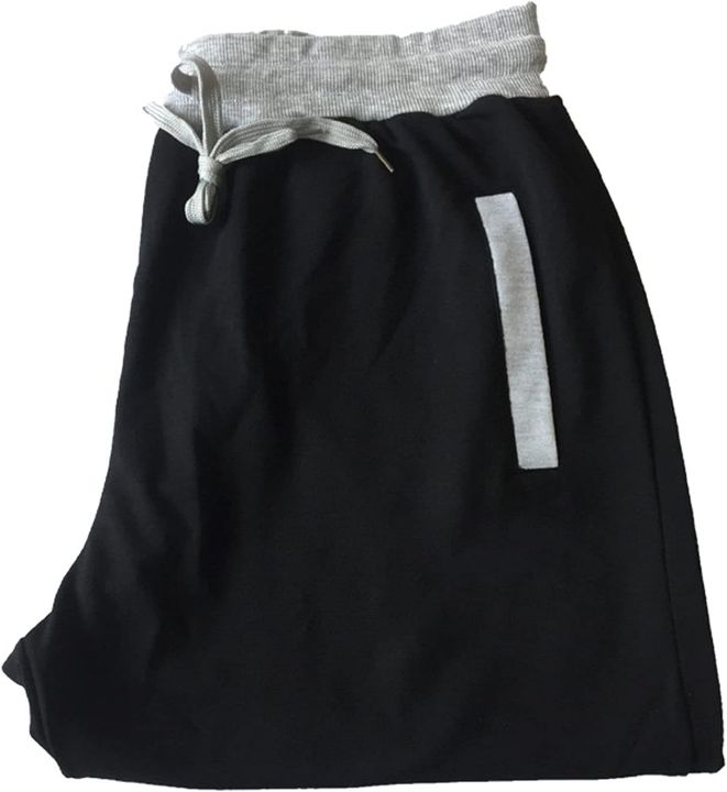 mens-cotton-casual-shorts-3-4-jogger-capri-pants-breathable-below-knee-short-pants-with-pockets