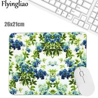 【DT】Blue Green Flowers Creative Office Keyboard Pad Kawaii Laptop Mouse Mat Anti Slip Desk Mats Custom Desk Pad  Mouse Pad Wrist hot