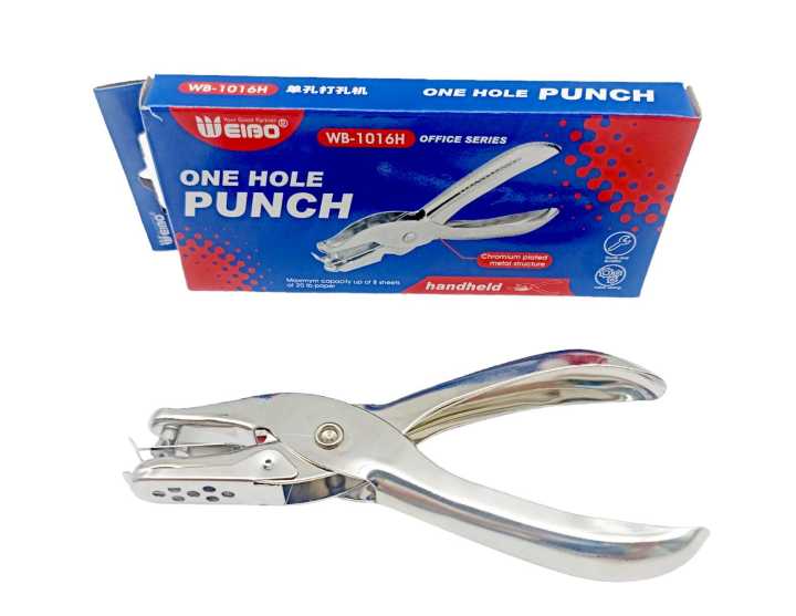 Metal One Hole Puncher Single 6mm Size Hole 8 Sheet Punch Capacity