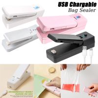 2 in 1 Mini Bag Sealers Portable Heat Sealers Cutter Rechargeable Handheld Vacuum Sealer for Plastic Bag Storage Food Snack