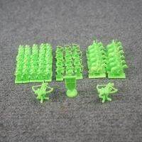 62Pcs 3-5Cm Euro Classic War Knight Archer ทหารของเล่น Light Green Hard PVC Infantry Model For Kids