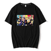 เสื้อยืดผู้ชายลายการ์ตูน Soul Eater สีดำสไตล์ญี่ปุ่นเสื้อยืดแฟชั่นเสื้อแขนสั้นออกกำลังกายลำลองแนวสตรีทแวร์ไซส์5XL 6XL