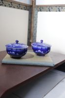 Fukagawa Tea cup Japanese ware ถ้วยชาพร้อมฝา งานเก่าของแท้แบบดั้งเดิมจากญี่ปุ่น