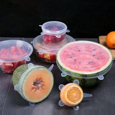 6Pcs/set Silicone Fresh-Keeping Coverreusable Food Fresh Covers Universal Wrap Bowl Pot Hermetic Kitchen Accessories 2021