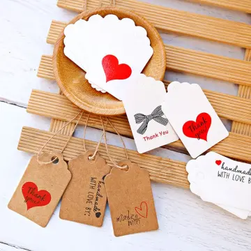 200pcs Kraft Paper Gift Tags With Strings,Wedding Packing Labels Love  Handmade Kraft tags ,Paper Card Price tags,Hang tags