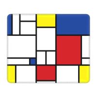 Piet Mondrian Minimalist De Stijl Modern Art Computer Mouse Pad Square Mousepad Anti-Slip Rubber Geometric Mouse Mat for Gaming