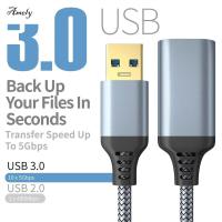 USB ต่อ USB ทนทานของตัวผู้กับตัวเมียสำหรับต่อเครื่องพิมพ์เคเบิลสายต่อ USB สายเคเบิลยูเอสบีเคเบิลสายเคเบิลพ่วง USB สายเคเบิล USB ตัวผู้ไปยังตัวเมียสายเคเบิลข้อมูล USB3.0