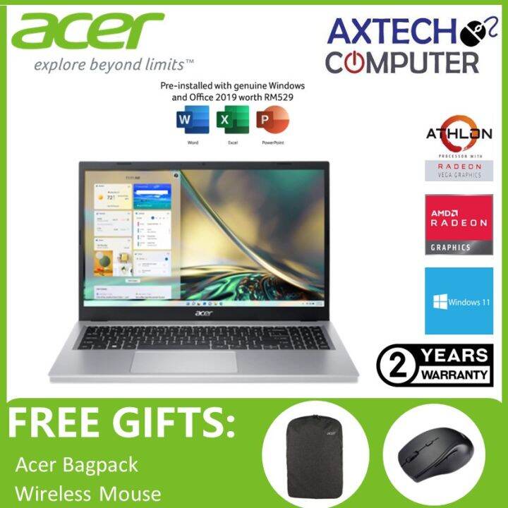 Acer Aspire 3 A315-24P-R5ZR 15.6'' FHD Laptop Pure Silver ( Athlon ...