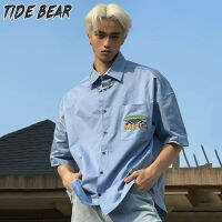 TIDE BEAR เสื้อฤดูร้อนเสื้อเชิ้ตผู้ชายสัมผัสดีไซน์ใหม่แขนสั้นพรีเมี่ยม