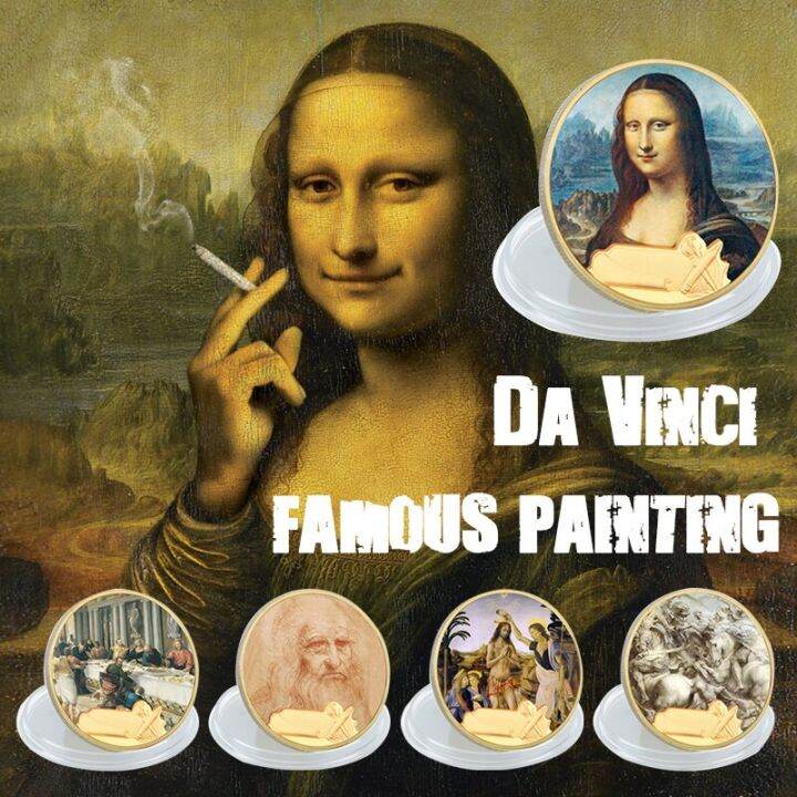 ใหม่-da-vinci-mona-lisa-gold-เหรียญชุบทองสะสมเหรียญยูโรที่ไม่ใช่สกุลเงินต้นฉบับสำหรับเหรียญของที่ระลึกของขวัญคริสต์มาส