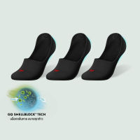 GQ SMELLBLOCK™ Socks Every Day No Show ถุงเท้าบล็อกกลิ่น ถุงเท้าครึ่งข้อ รุ่นอเวรี่เดย์ สีดำ แพ็ค 3