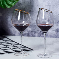 4 styles 400-500ml Creative Dream Oblique Mouth Red Wine Glass Cup Gilt Goblet Bordeaux Burdy Cup Bar Family Gift Drinkware