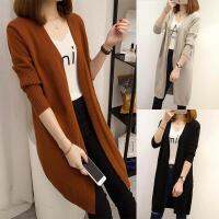 YUNZE Ready Stock Women Long Section Sweater Womens Solid Cardigan Loose Thin Shirt Tops