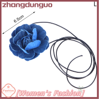 Zhangdunguo สร้อยคอยีนส์สีน้ำเงินสไตล์วินเทจสำหรับผู้หญิงสร้อยคอผ้าพันรอบลำคอประดับงานแต่งงานแบบลำลอง1ชิ้น