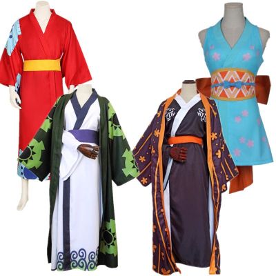 Roronoa Zoro Cosplay Costumes Anime Wano Country Cosplay Kimono Robe Cloak Belt Full Suit Wano Kuni Christmas Gift Zoro Outfit