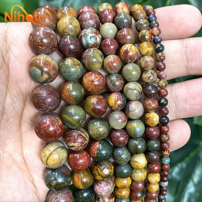 Natural Picasso Jaspers Round Loose Spacer Beads For DIY Handmade Bracelet Accessories Jewelry Making 15 Strand 4/6/8/10/12mm DIY accessories and ot
