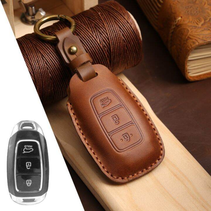 luxe-lederen-auto-key-case-cover-fob-sleutelhanger-accessoires-voor-hyundai-fiesta-lafesta-azera-i30-ix35-encino-solaris-azera-houder