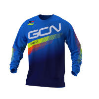 2022new line summer long-sleeved mens long-sleeved round neck downhill PRO GCN mountain bike jersey moisture wicking round neck