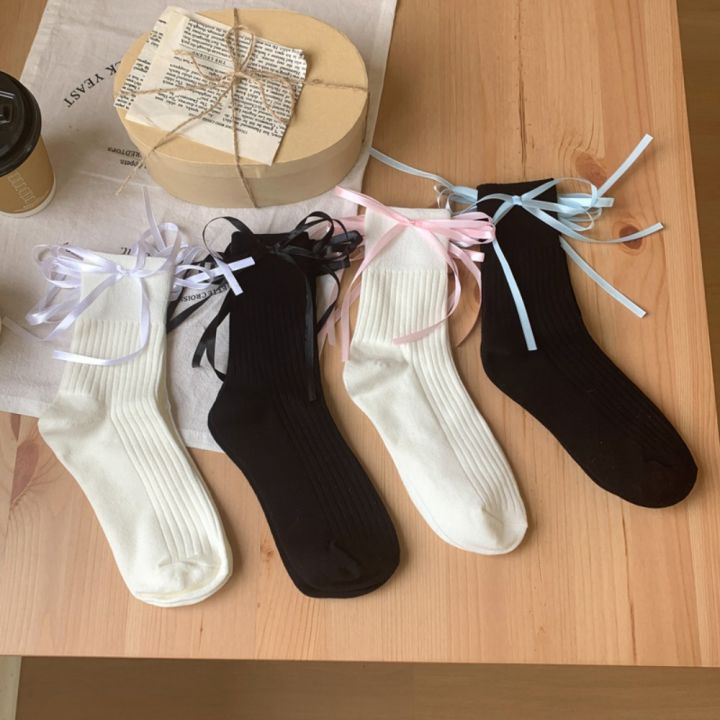 chui746-แฟชั่นสำหรับผู้หญิง-ดูดซับเหงื่อ-แถบลายทาง-บางและบาง-เรโทร-ถุงเท้าสั้นสั้น-ผ้าคอตตอน-ถุงเท้าเด็กผู้หญิงสีดำ-ร้านขายชุดชั้นในโลลิต้า-ถุงเท้าคาวาอี้-โบว์ไทด์