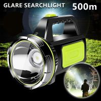 powerful USB LED flashlight side light hand long range torches Camping lantern rechargeable battery Searching night lamp Fishing Rechargeable  Flashli