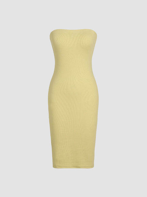 Cider Knit Tube Midi Dress Lazada.co.th