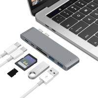 Dual Type-C ฮับ2พอร์ต USB 3.0ตัวอ่านบัตร TF อะแดปเตอร์สำหรับ Macbook Pro 2016 2017 2018 Air 2018 5Gbps ช่องทีเอฟฮับ USB