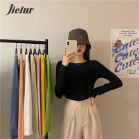 Jielur Autumn Winter O-neck Sweater Women Solid Color Pullovers Basic Primer Pull Femme Chic Slim Knitted Sweaters Jumper Soft