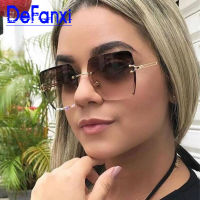 Square Female Sunglasses Rimless Luxury Designer metal Sun glasses Women Gradient New Fashion Frameless Shades UV400