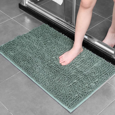 Toilet Rug Water Absorption Bathroom Mat Chenille Non-Slip Plush Foot Mat Carpets Rug