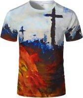 Mens 3D Digital Printed T-Shirt Retro Printing Design Pattern Tops Tees Fashion Comfy Casual Summer Short Sleeve (Multicolor 9,Large)