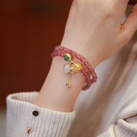 [COD] Double-layer Strawberry Hanging Hetian Gourd Money Beeswax Shaped Jewelry Accessories Hand Decoration Female