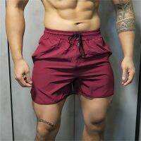 Sports Shorts Mens Summer Quick-Drying Breathable Running Solid Color Fashion Casual Stretch Wait Lifting Short-Length Pants New 91kBTH