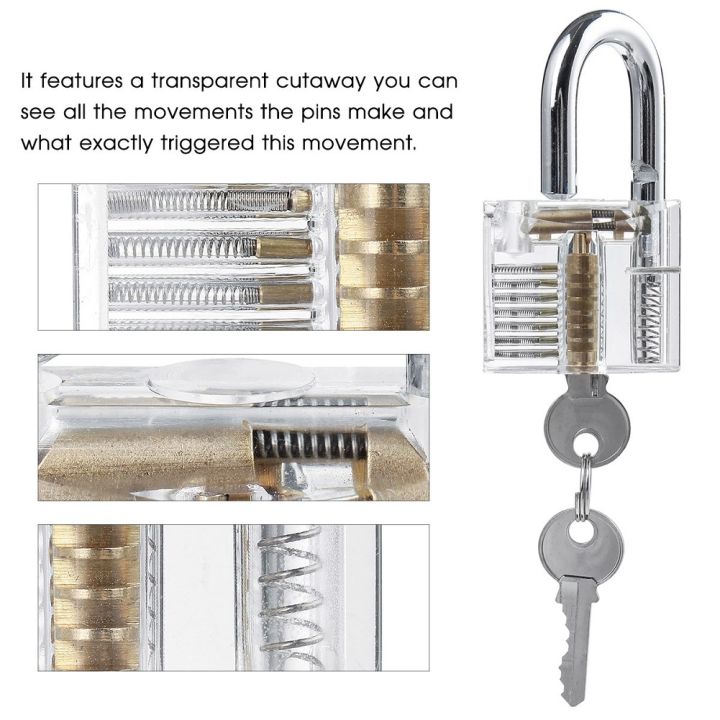ปลดล็อคช่างทำกุญแจปฏิบัติล็อคเลือกชุดกุญแจดูดกุญแจ-lockpick-เครื่องมือ