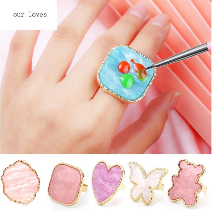 1Pc Natural Resin Nail Color Paint Palette Holder Drawing Nail Art Color  Palette for Nail Color Mixing Display Nail Art Tools