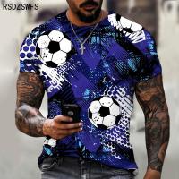 Fashion Football Graphic 3D Printed Mens T Shirt Street Trend O-Neck Short Sleeve Male Oversized T-Shirts Men Clothing Tops Tee